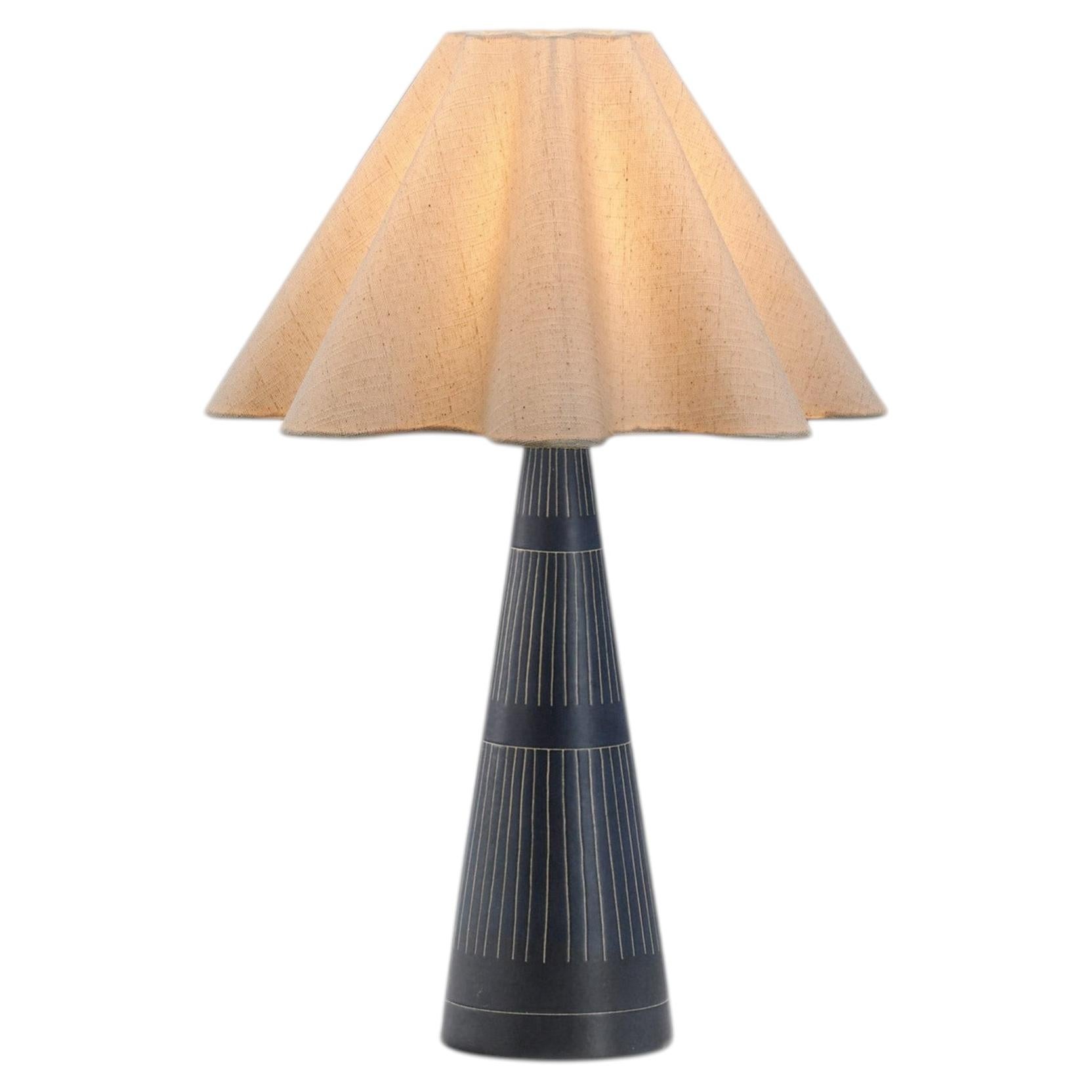 Matte Glazed Ceramic Table Lamp by Michael Andersen & Søn, Denmark 1950s