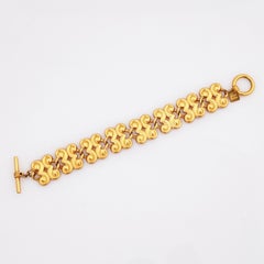 Anne Klein, bracelet à maillons arabesques en or mat, années 1980