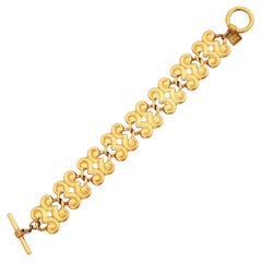 Matte Gold Arabesque Link Bracelet By Anne Klein, 1980s