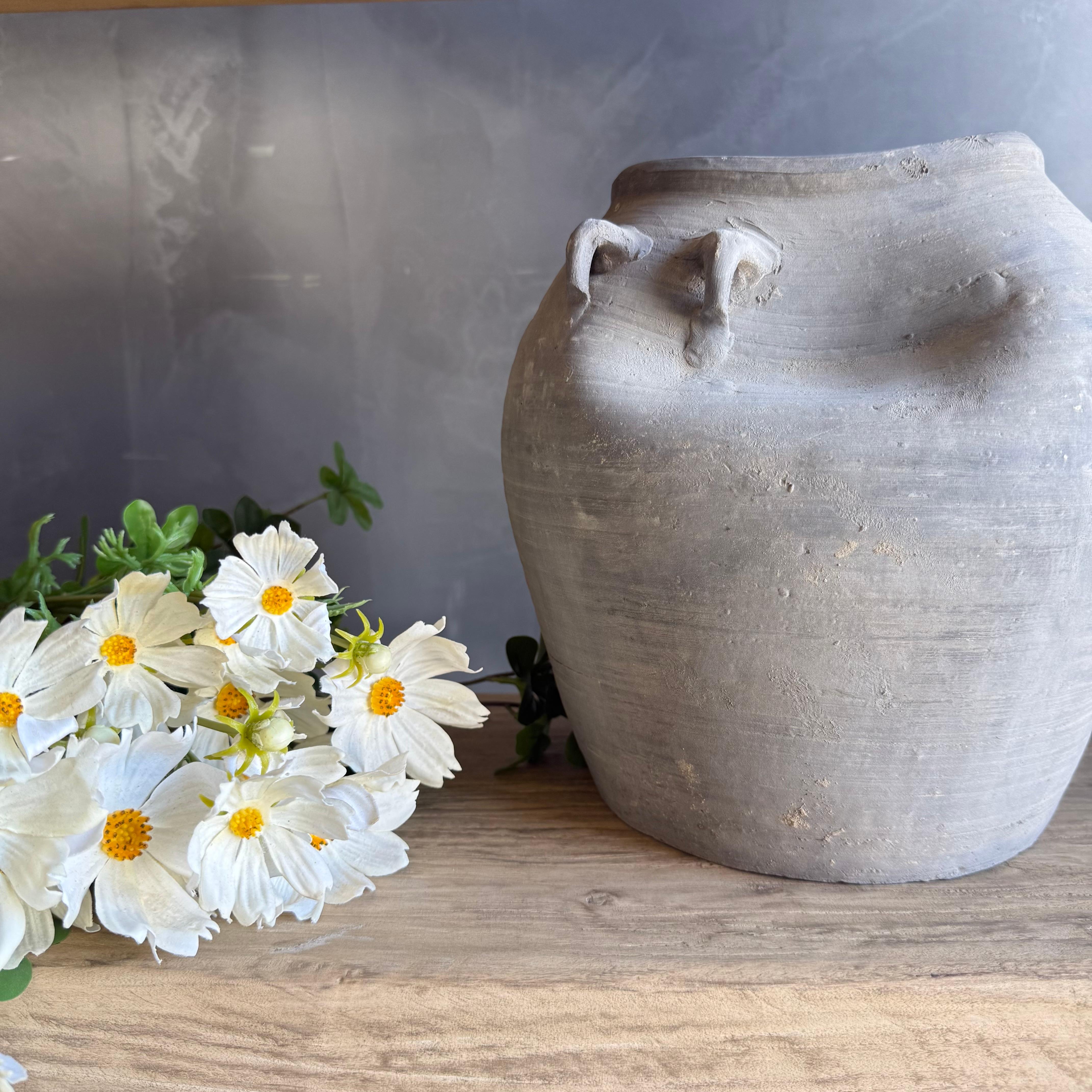 Organic Modern Matte Gray Wabi Sabi Pottery For Sale