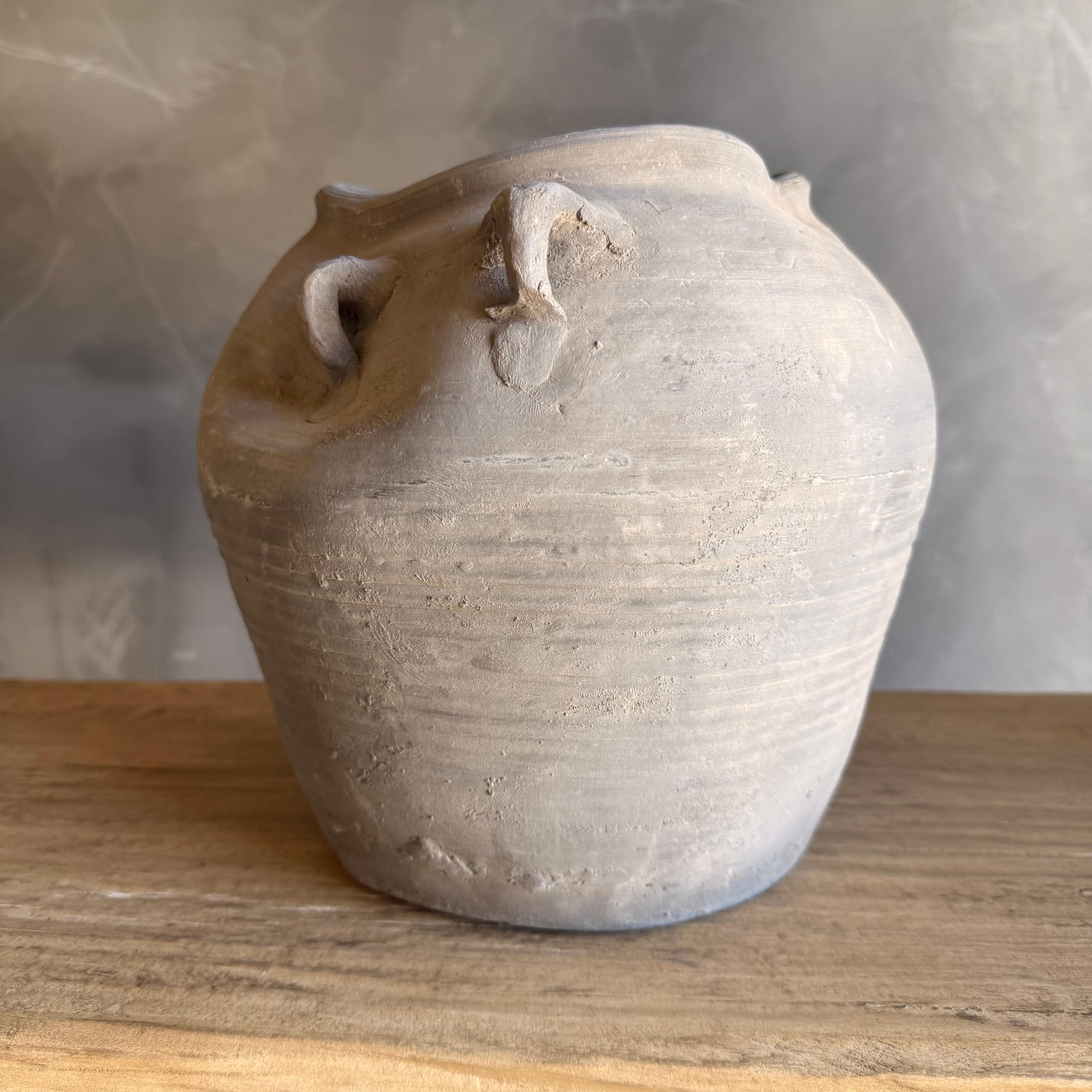 Contemporary Matte Gray Wabi Sabi Pottery For Sale