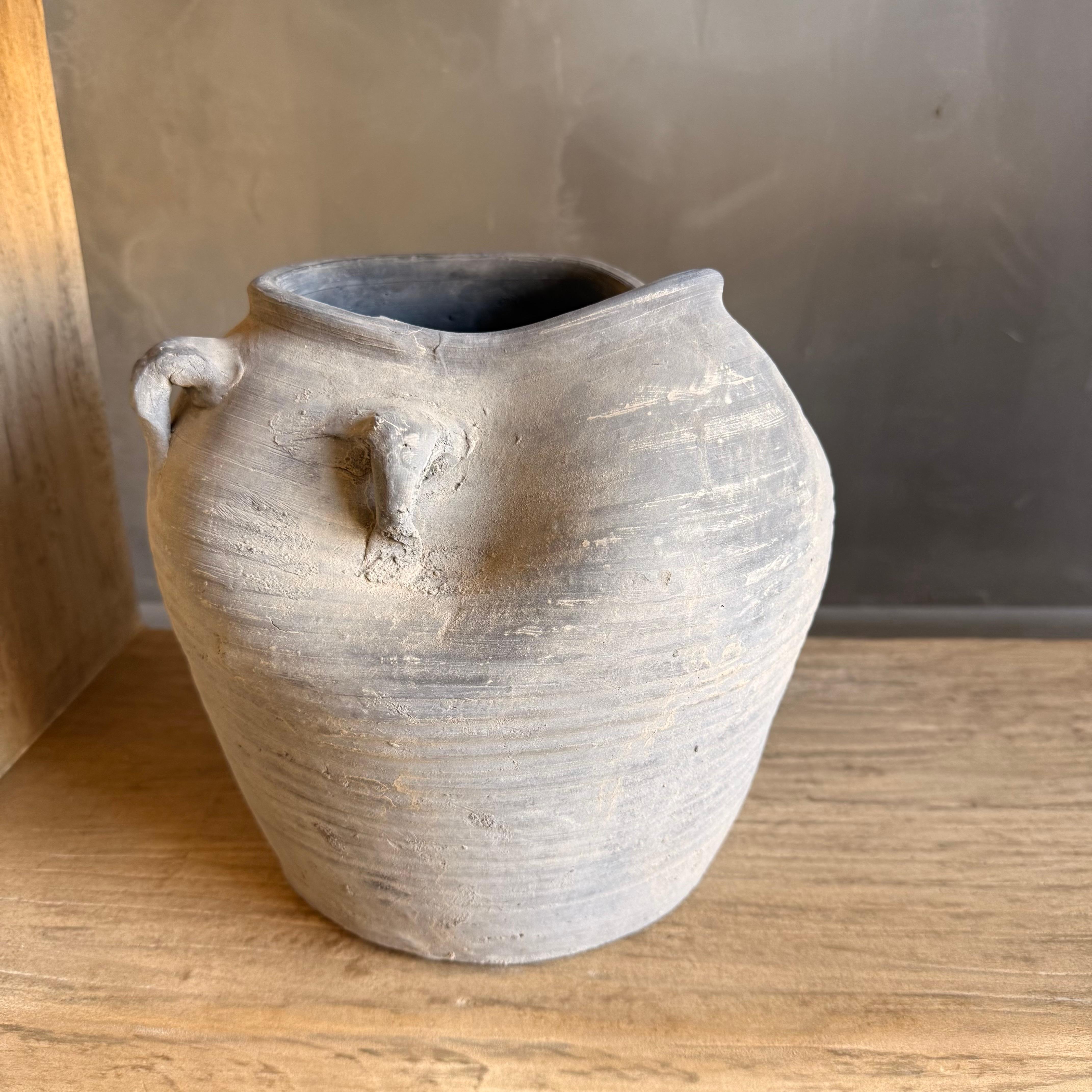 Clay Matte Gray Wabi Sabi Pottery For Sale