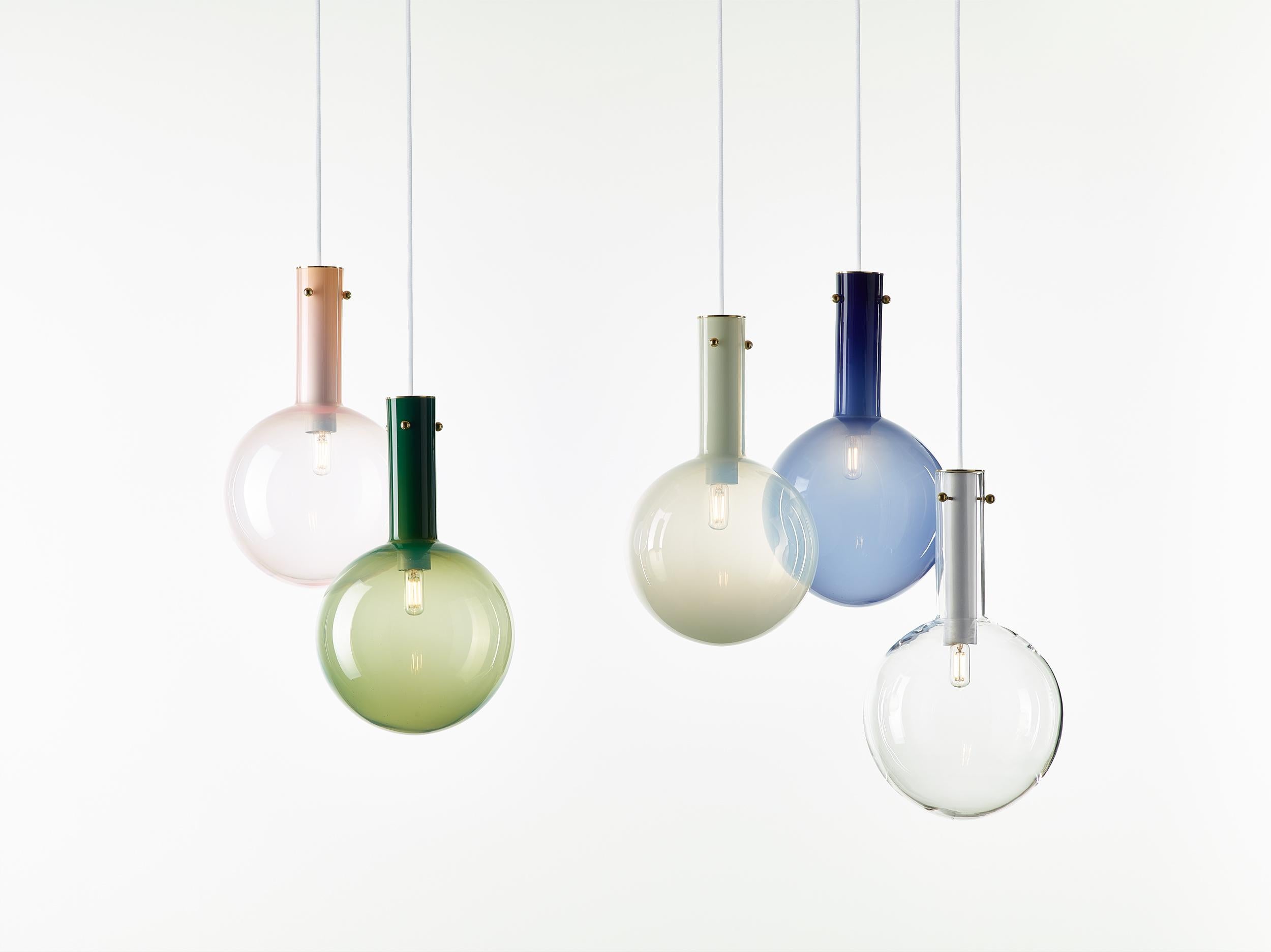 Czech Matte Green Sphaerae Pendant Light by Dechem Studio