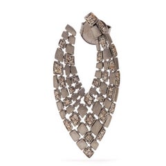 Matte Grey Diamond 'V' Earrings