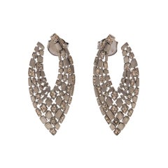 Matte Grey Diamond 'V' Earrings