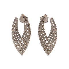 Boucles d'oreilles en forme de V en diamant gris mat