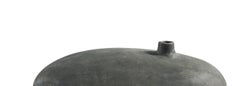 Matte Grey Large Globe Shape Off Center Spout Vase, Denmark, Contemporary
