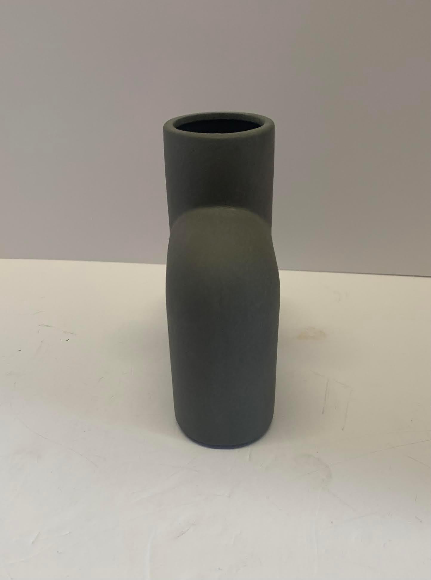 Matte Grey Sculptural Danish Design Vase, China, Contemporary For Sale 1