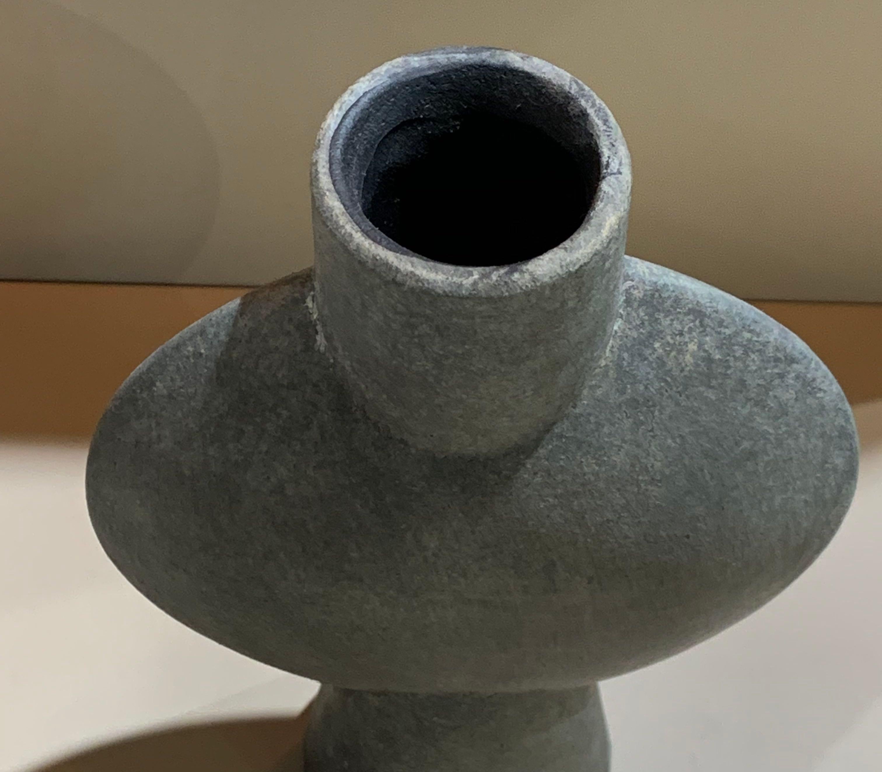 Matte Grey Single Spout Extra Large Danish Design Vase, China, Contemporary In New Condition For Sale In New York, NY