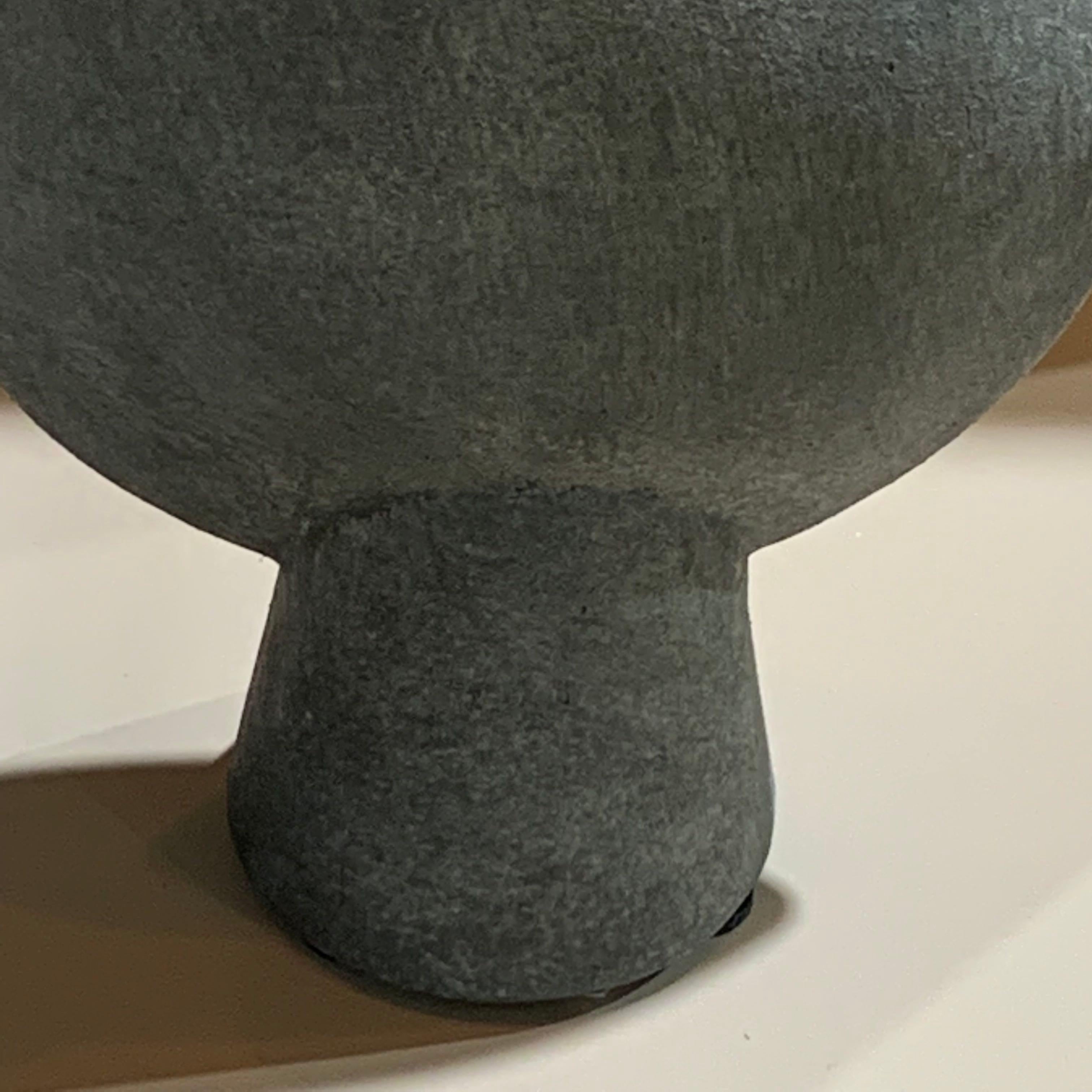 Terracotta Matte Grey Single Spout Extra Large Danish Design Vase, China, Contemporary