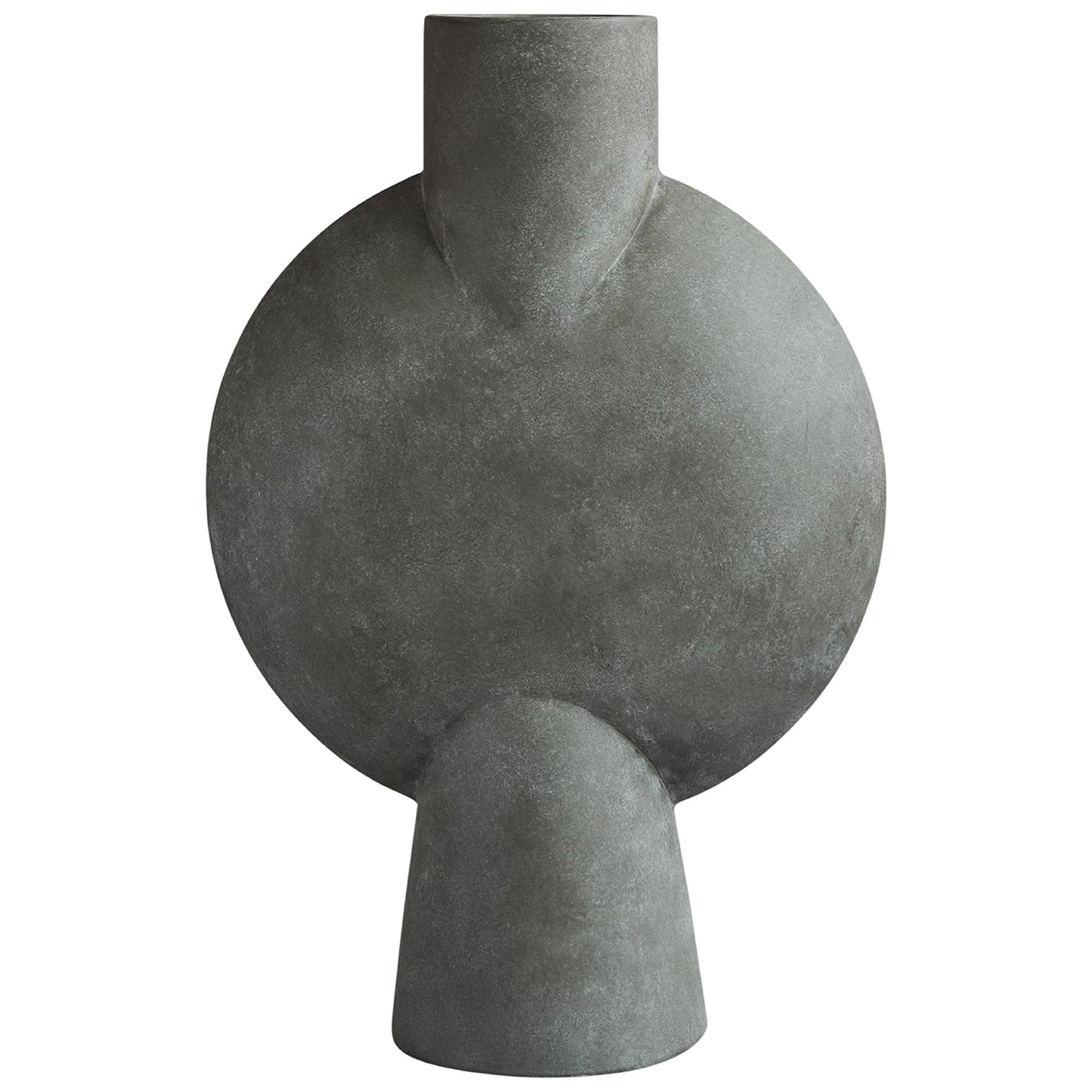 Matte Grey Single Spout Extra Large Danish Design Vase, China, Contemporary For Sale