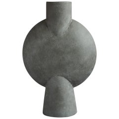 Matte Grey Single Spout Extra Large Danish Design Vase, China, Contemporary