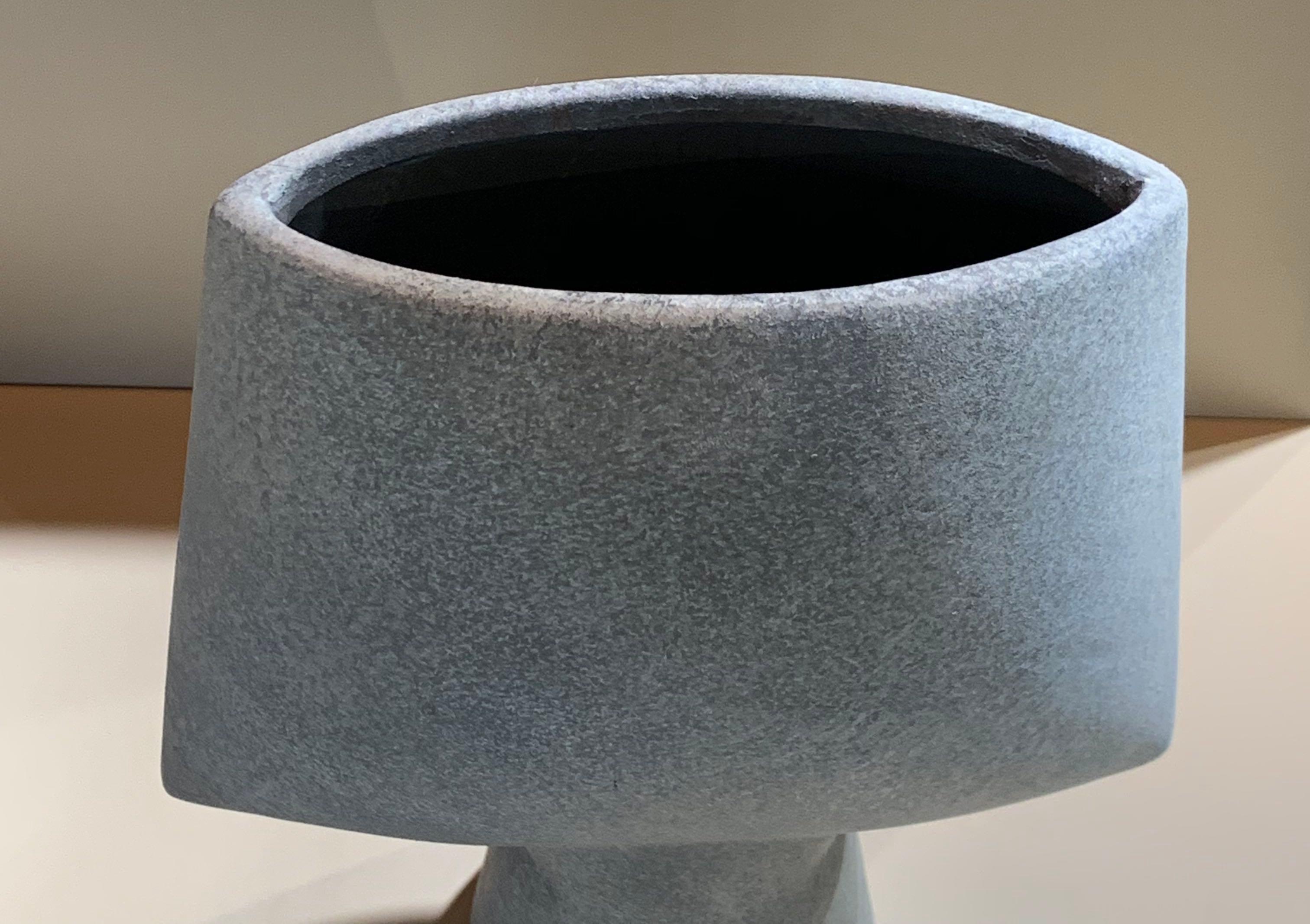 matte grey vase