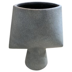 Matte Grey Square Shaped Small Danish Design Vase, China, Contemporary