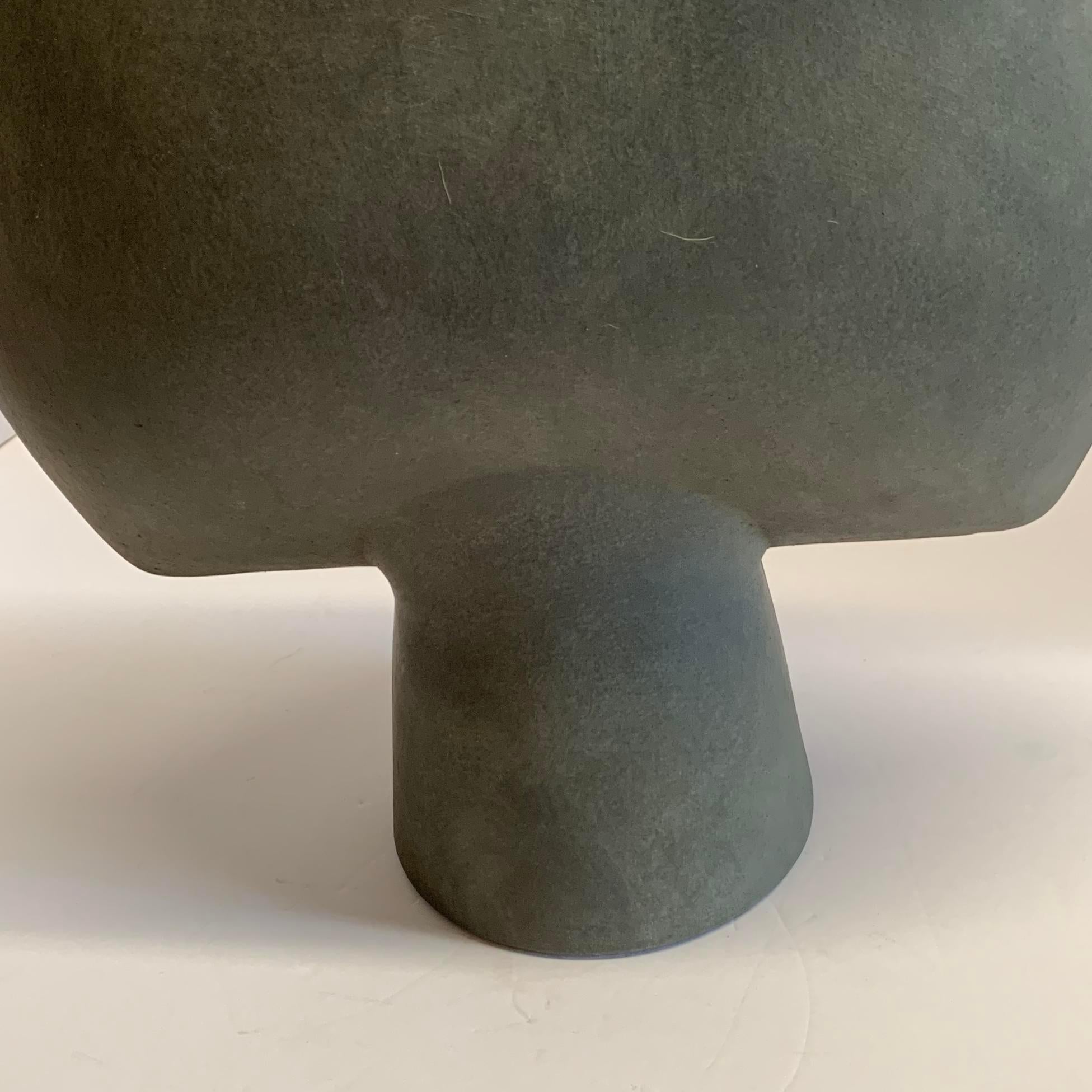 Ceramic Matte Grey Tall Arrow Shaped Danish Design Vase, China, Contemporary For Sale