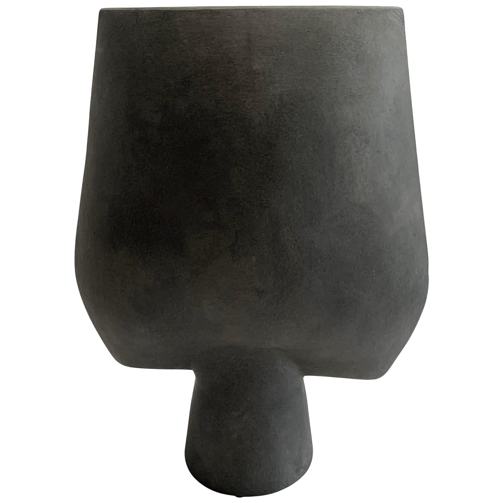Matte Grey Tall Arrow Shaped Danish Design Vase, China, Contemporary For Sale