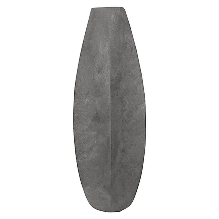 Matte Grey Tall Thin Ceramic Vase, Denmark, Contemporary at 1stDibs