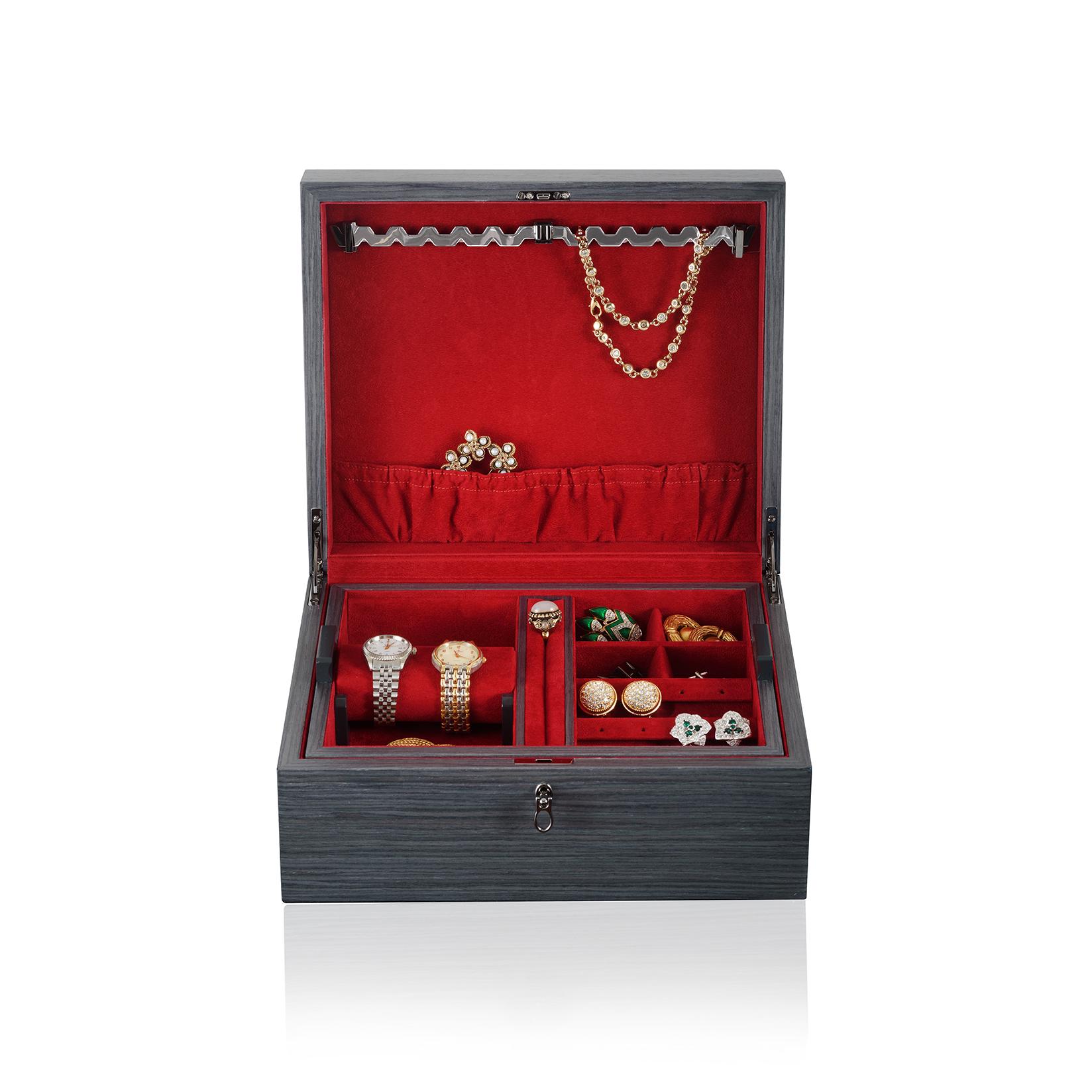 Il Confanetto Rosso Matte Jewel Box in Smoke Grey Oak by Agresti In New Condition For Sale In New York, NY