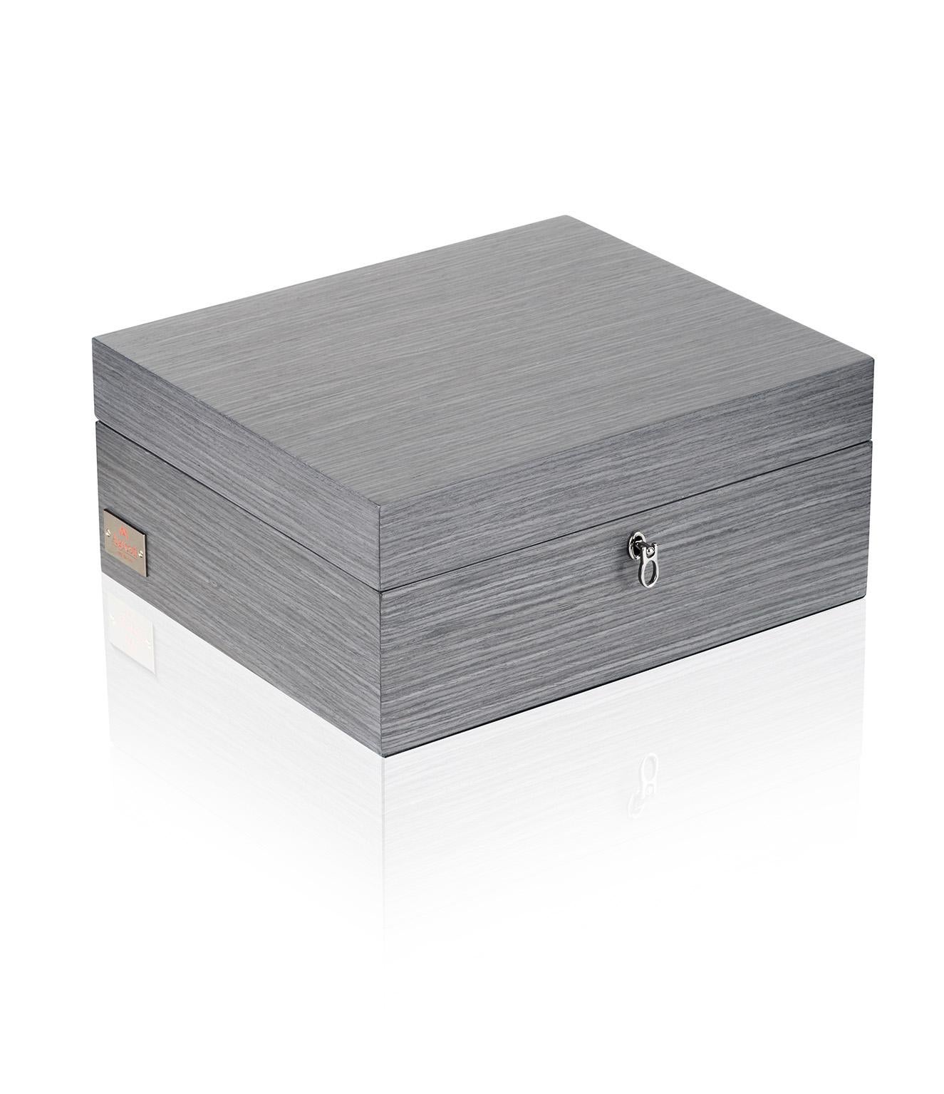 Il Confanetto Rosso Matte Jewel Box in Smoke Grey Oak by Agresti For Sale