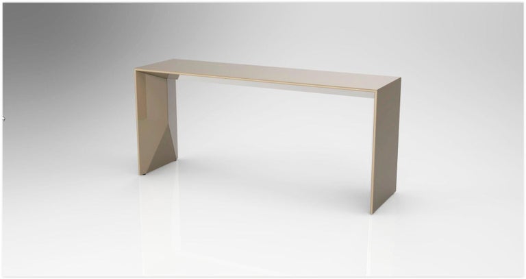 Matte Linen Lacquer Coated with Linen Glass, Bloom Console For Sale at ...