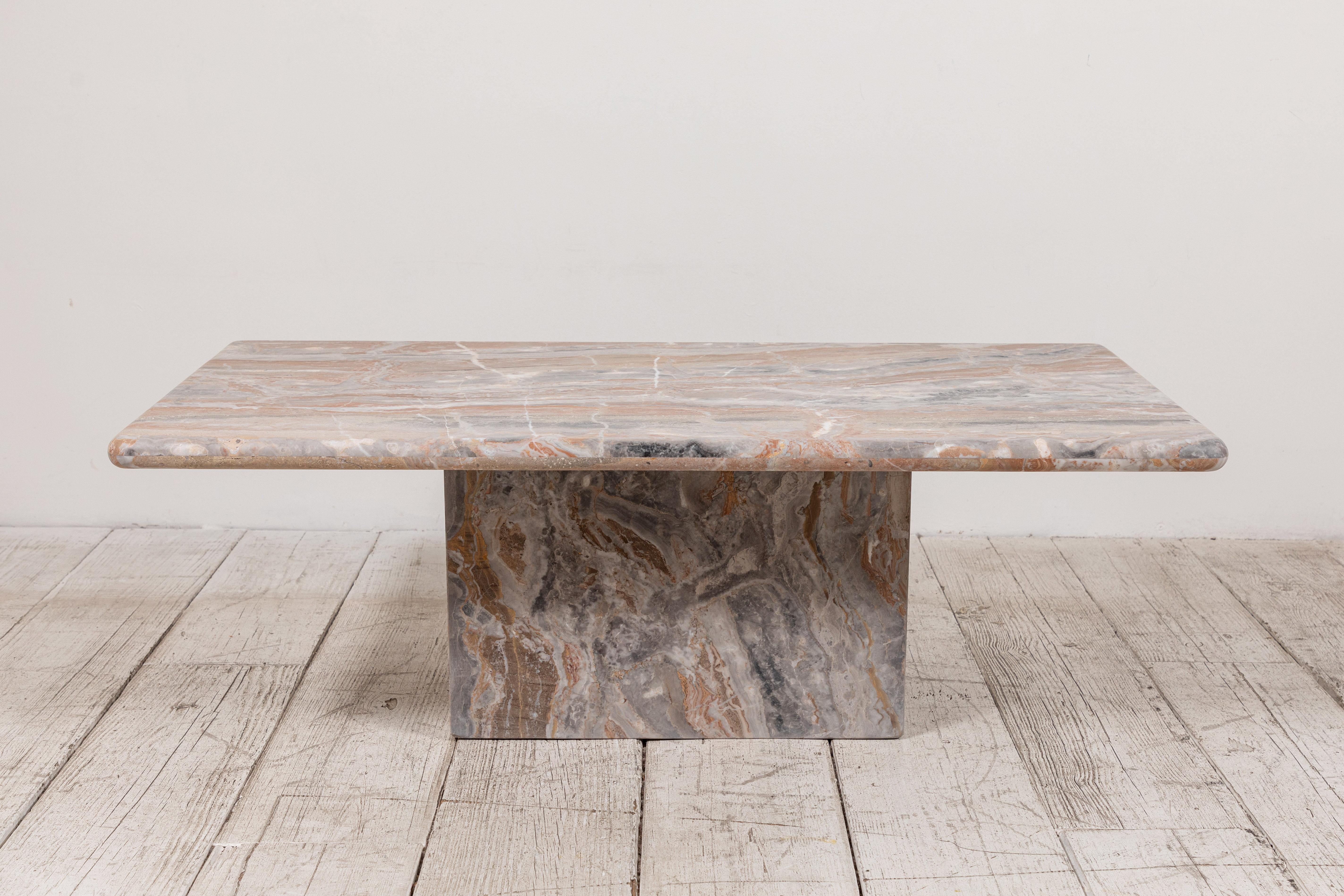 Matte Marble Rectangular Coffee Table In Good Condition In Los Angeles, CA