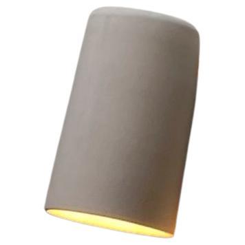 matte off-white wall light made of glazed ceramic, blends in with the wall For Sale