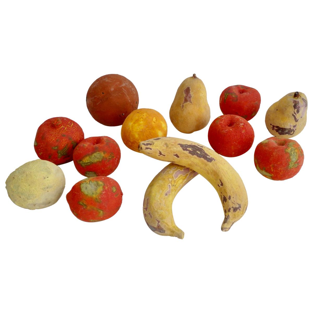 Handmade Matte Glazed Bisque Fruit Sculptures