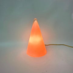 Matte Pink Glass SCE Teepee Table Lamp, 1970s, France