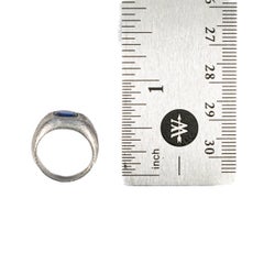 Matte Platinum Solitaire Sapphire Ring