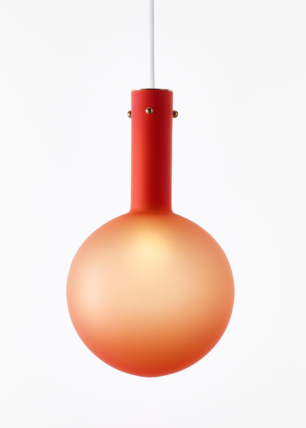 Modern Matte Red Sphaerae Pendant Light by Dechem Studio For Sale