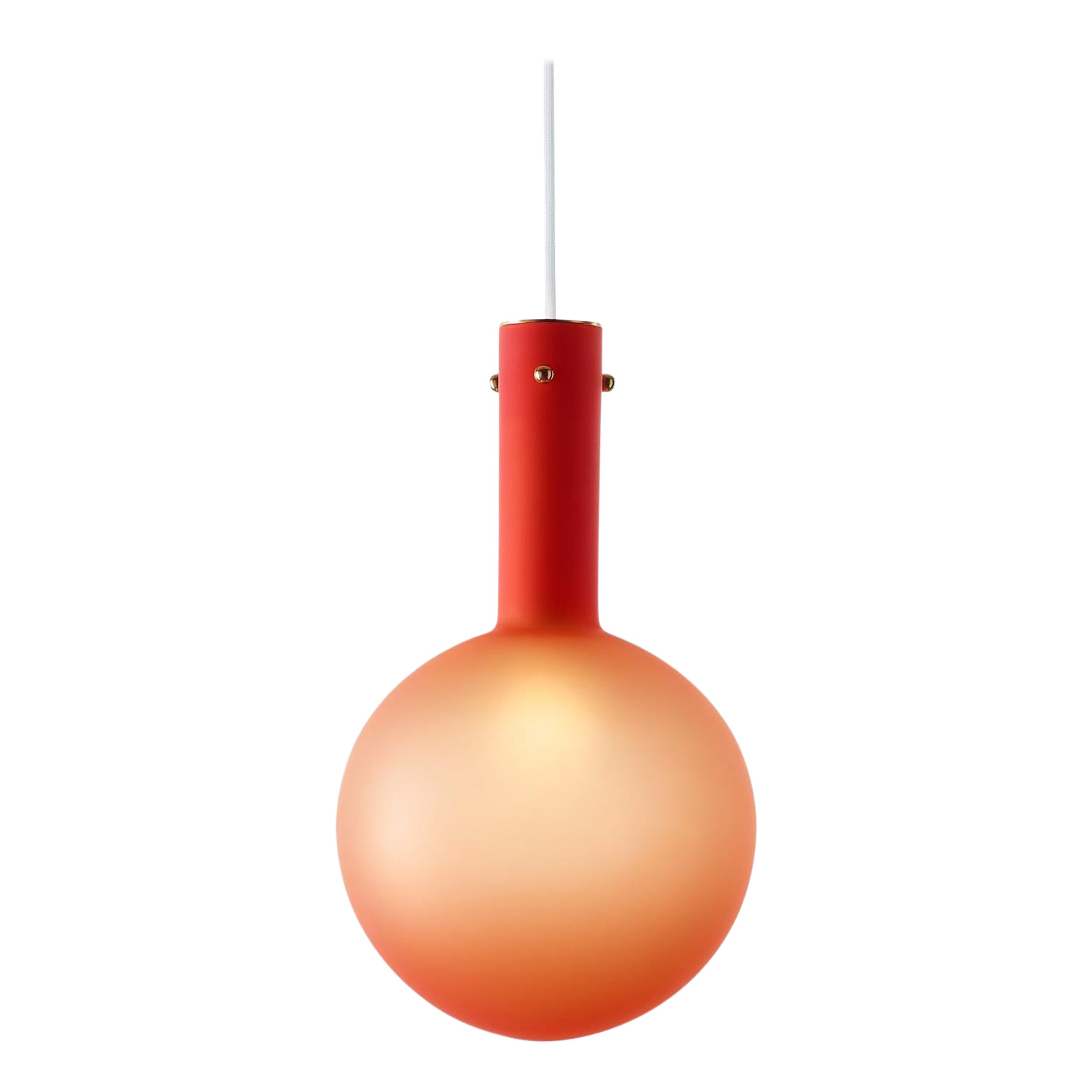 Lampada a sospensione Sphaerae rosso opaco di Dechem Studio