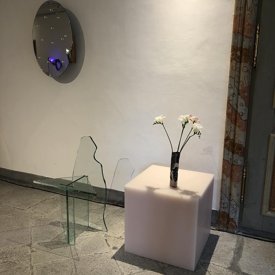 Modern Matte Resin Candy Cube Side Table by Sabine Marcelis, 'SOAP' Color