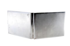 Matte silver cigarette case with gold interior and hinged lid