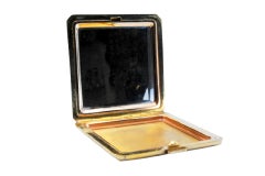 Matte silver toiletry box with mirror inside