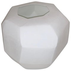 Matte White Glass Vase, Romania, Contemporary