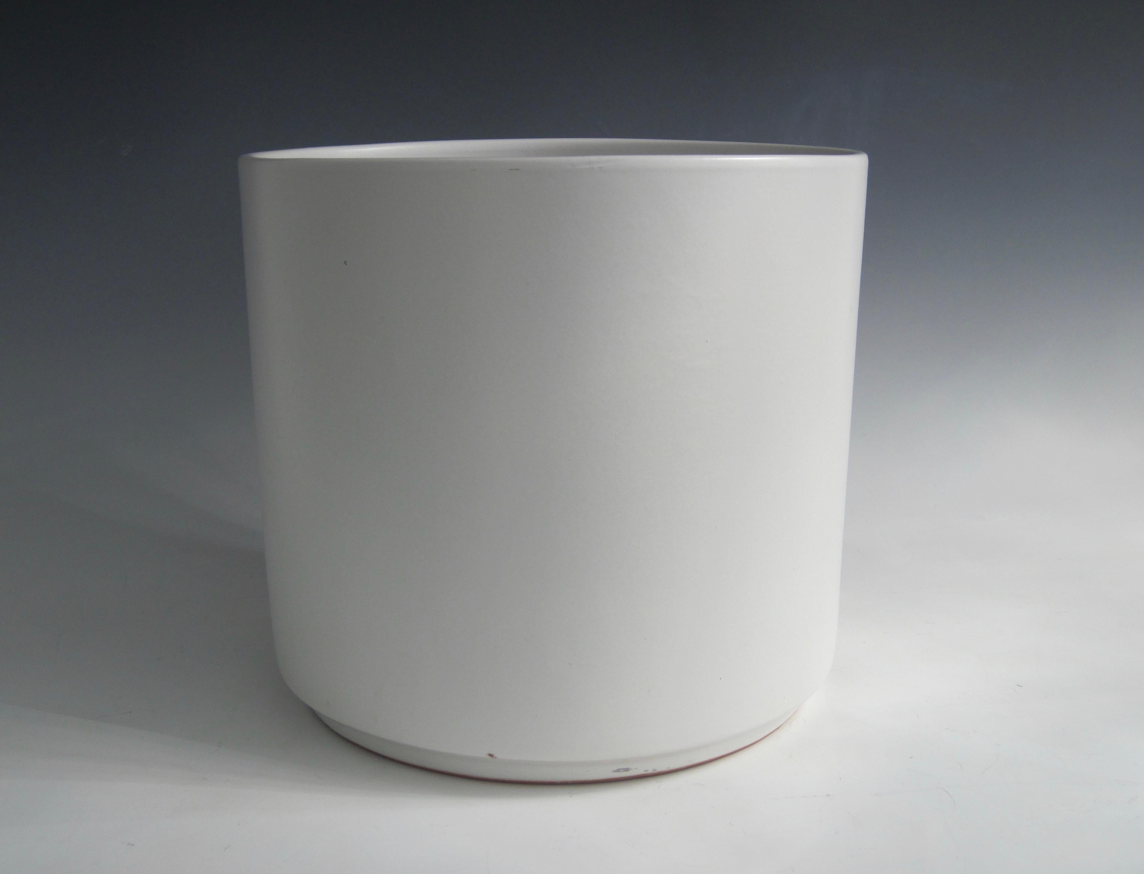 Matte White Glazed Terra Cotta Planter Pot For Sale 1