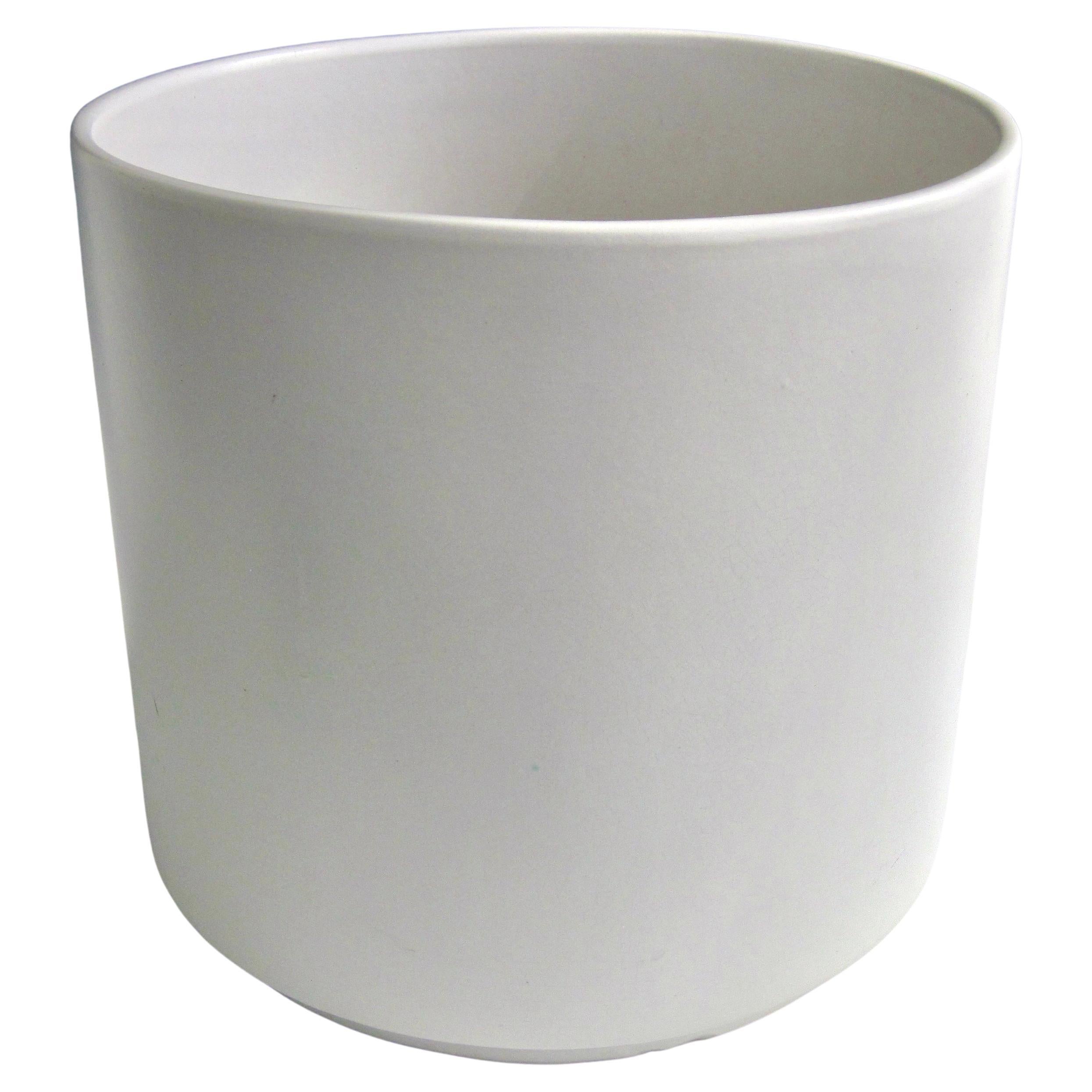 Vaso in terracotta smaltata bianco opaco