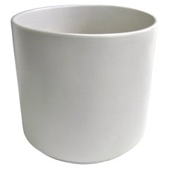 Vaso in terracotta smaltata bianco opaco