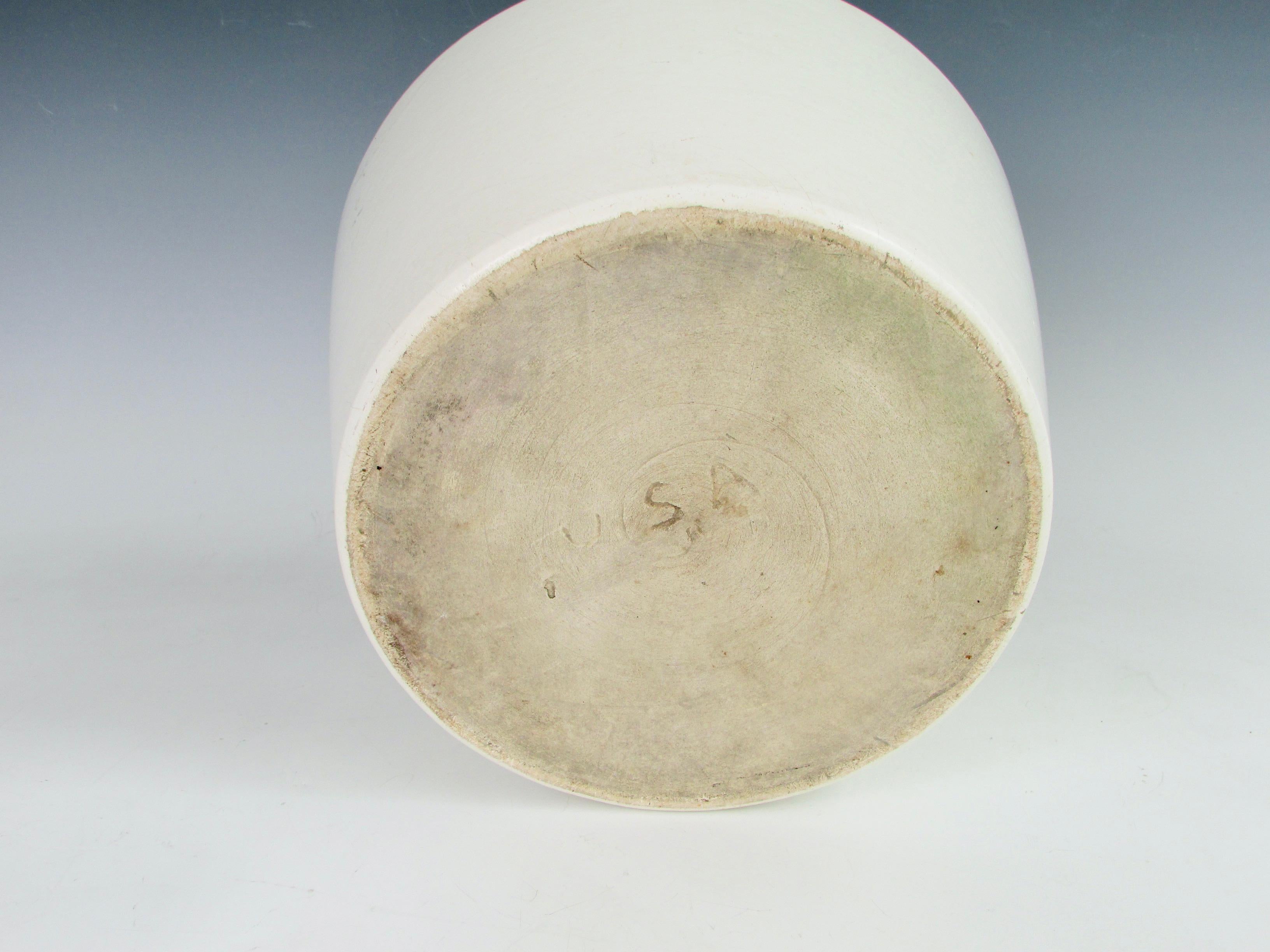 20th Century Matte White Planter Pot Attributed to Architectural Pottery California For Sale