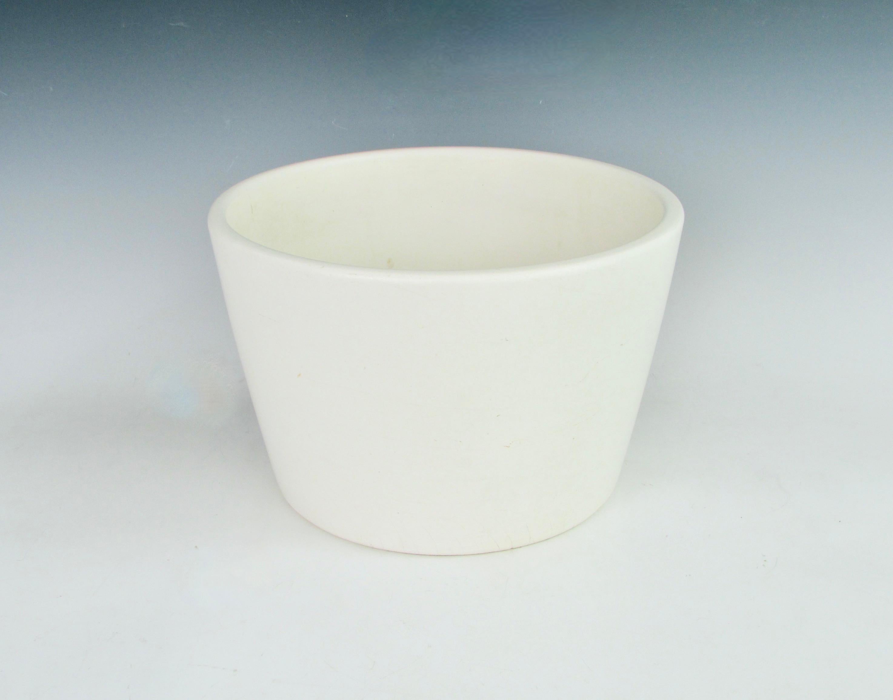 Matte White Planter Pot Attributed to Architectural Pottery California For Sale 1