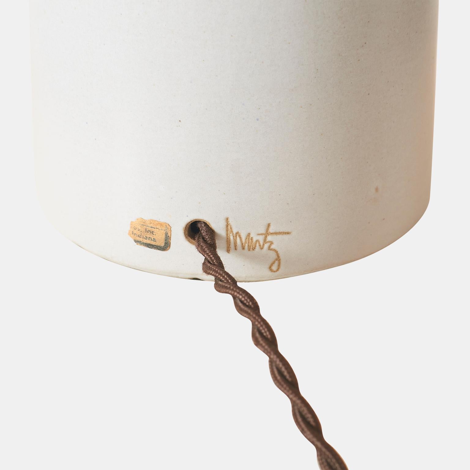 American Matte White Stoneware Table Lamp by Gordon & Jane Martz For Sale