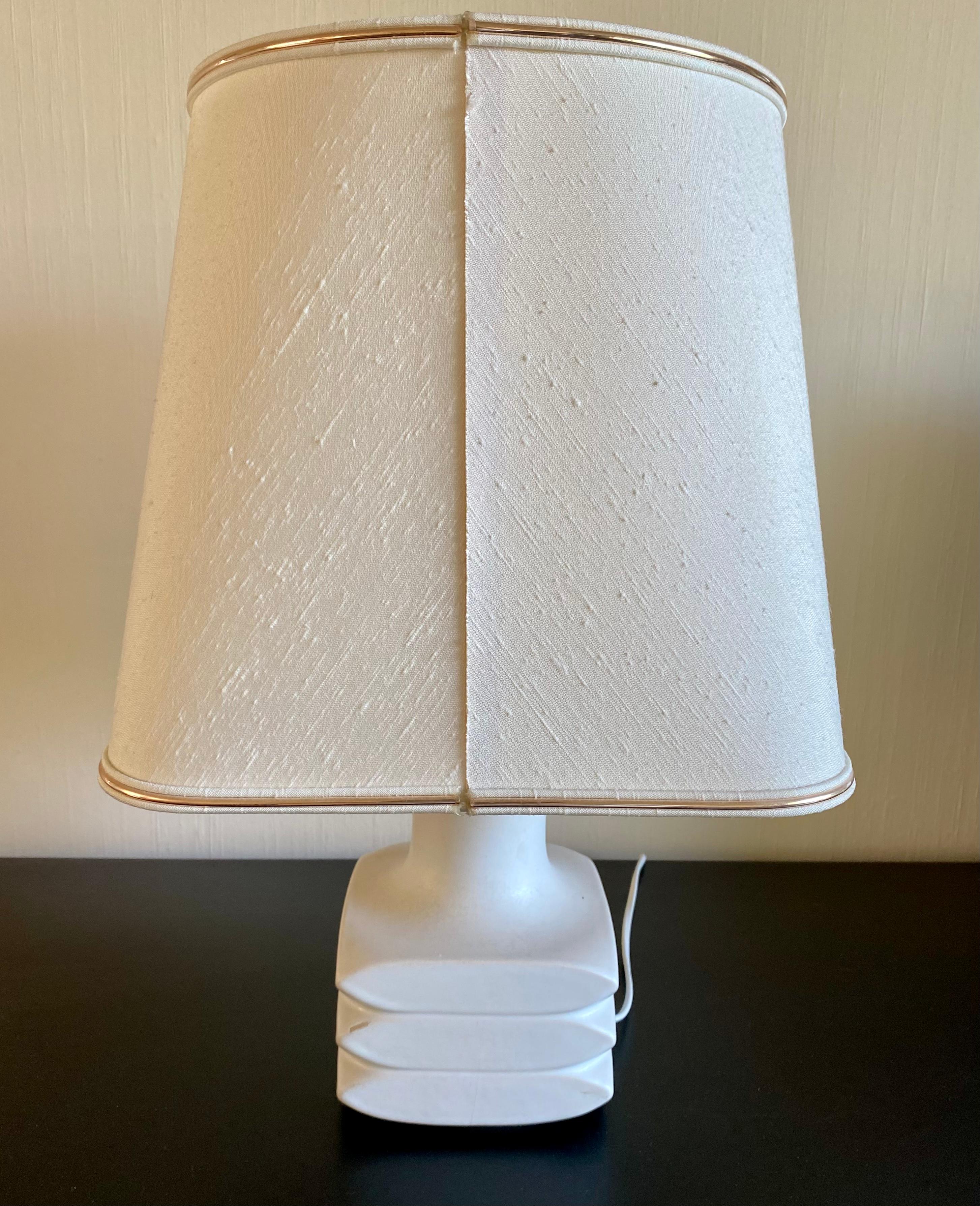 European Matte White Table Lamp By Cari Zalloni For Steuler For Sale