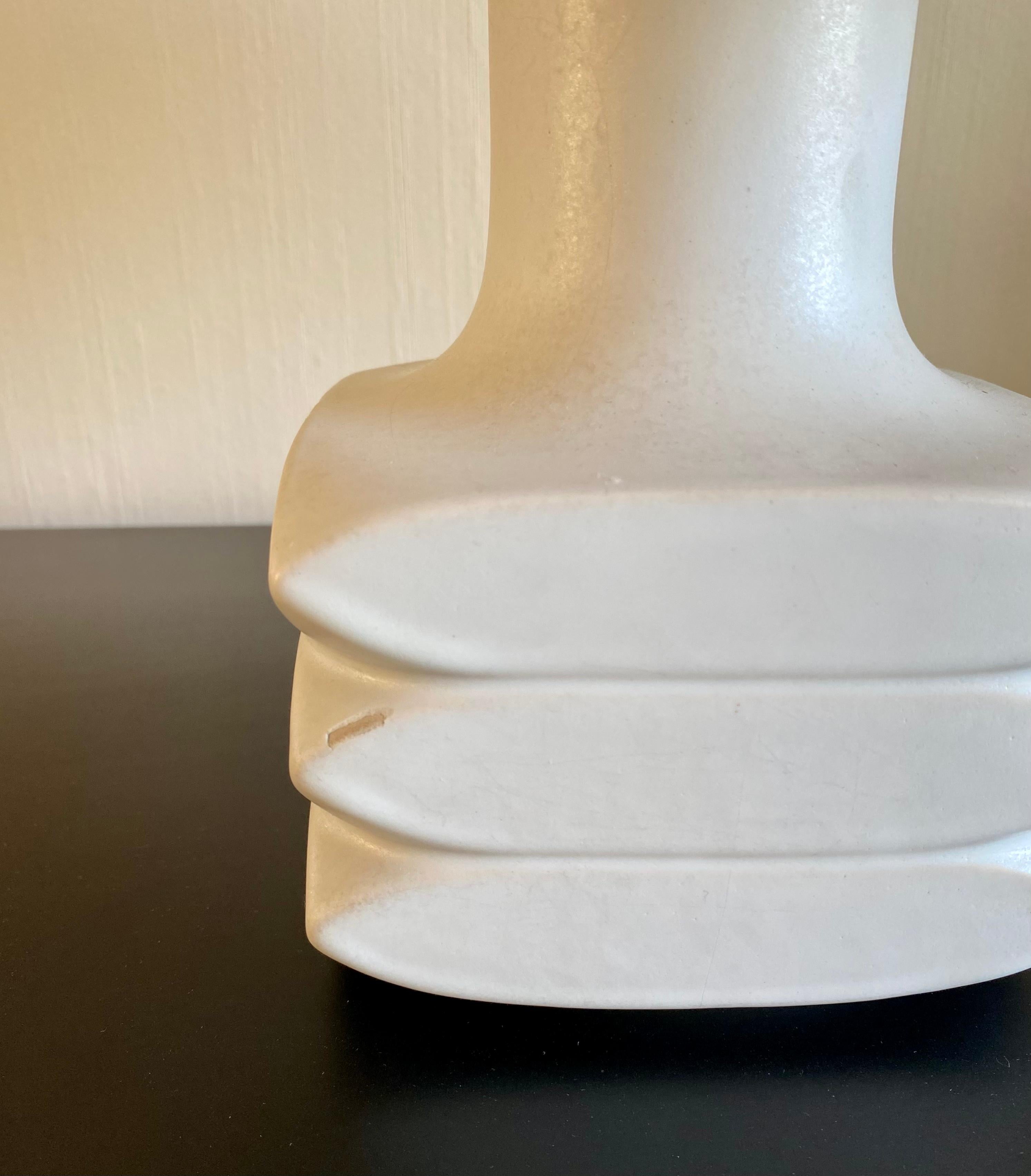 Ceramic Matte White Table Lamp By Cari Zalloni For Steuler For Sale