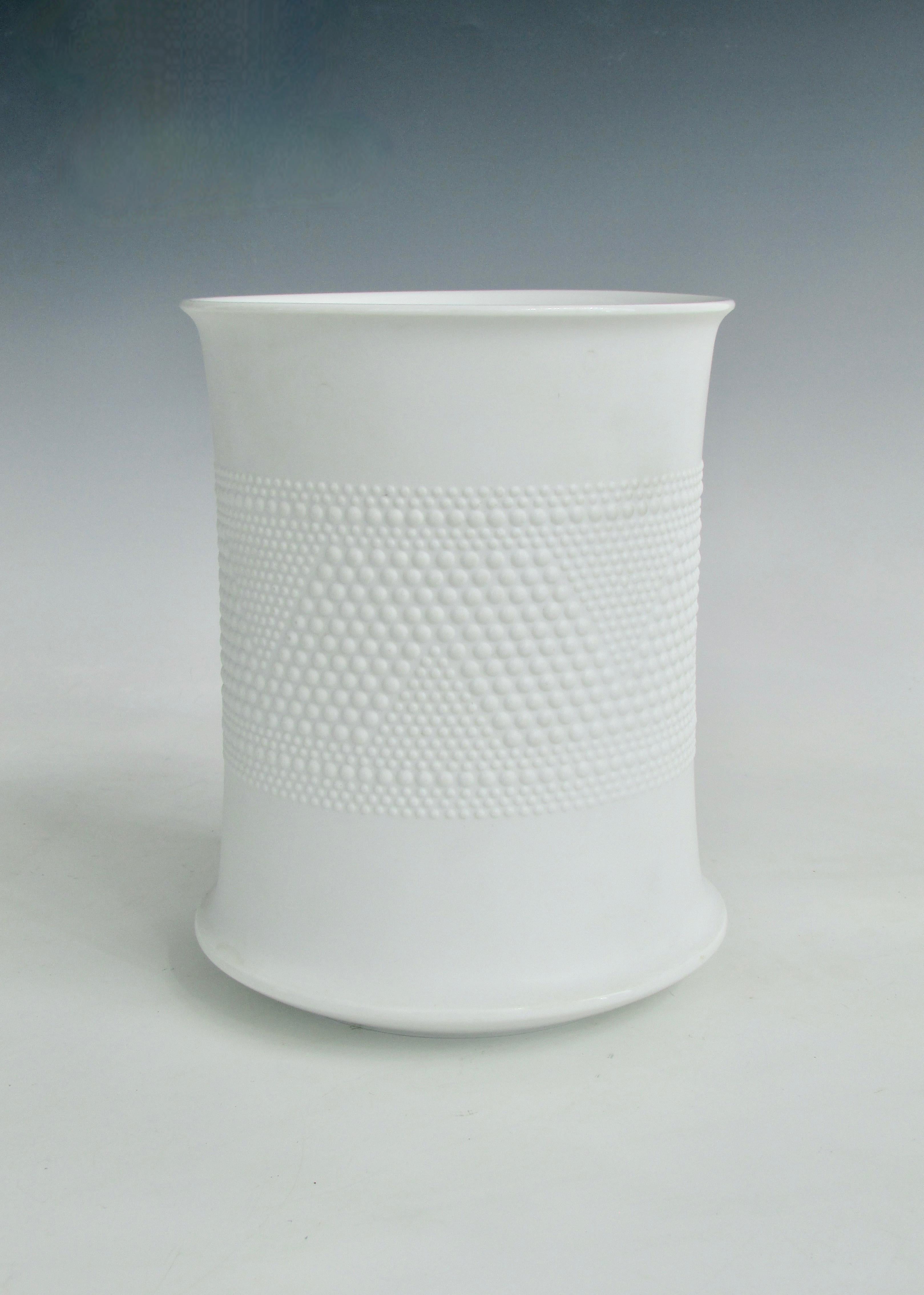 Porcelaine  Vase Tapio Wirkkala Rosenthal Studio Line blanc mat en vente