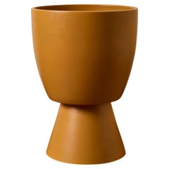 Matte Yellow Glazed Ceramic Gainey Prototype Midcentury Chalice Planter