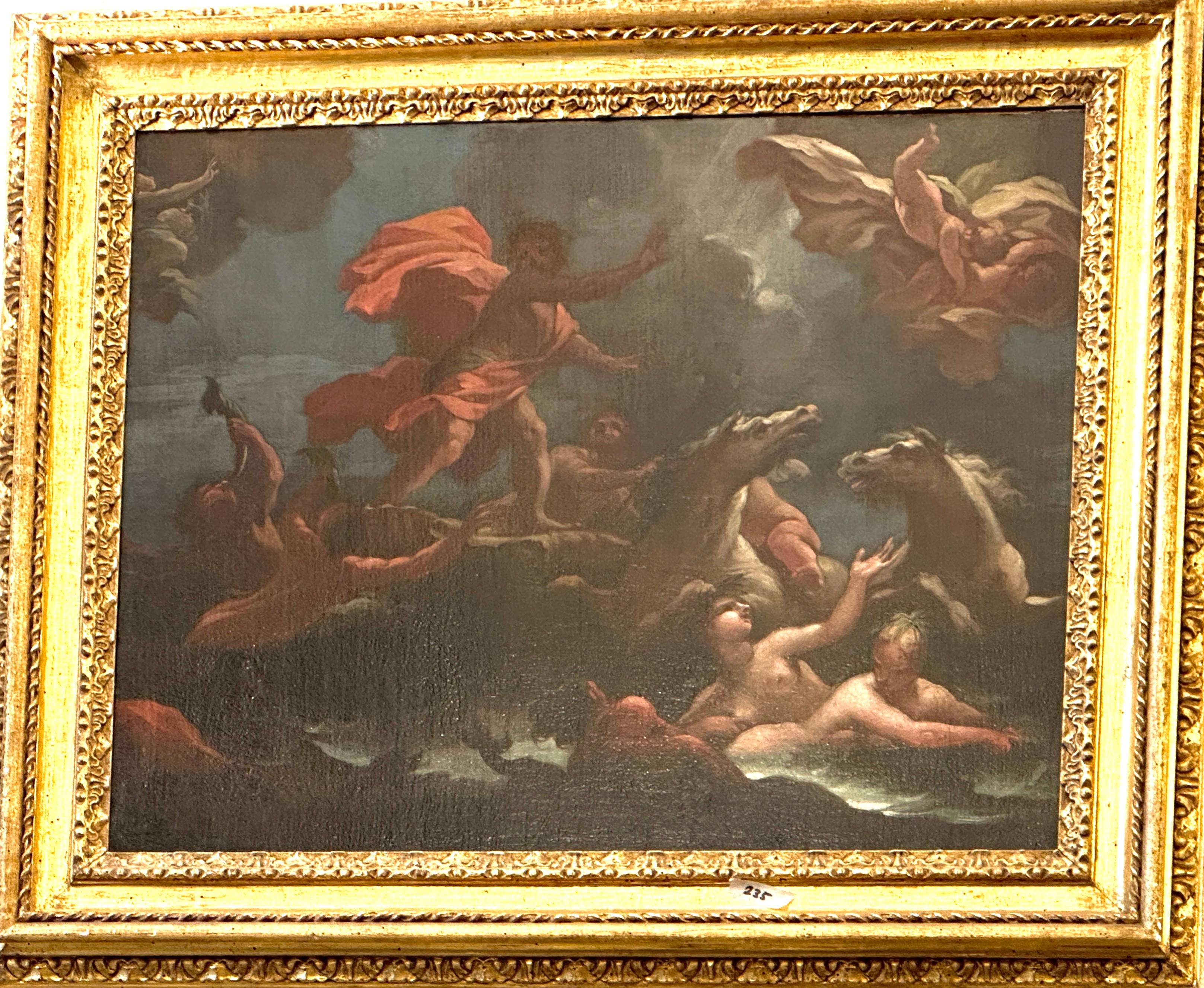 17th-18th Century By Matteo Bonechi Marine Triumph Oil on Canvas For Sale 1