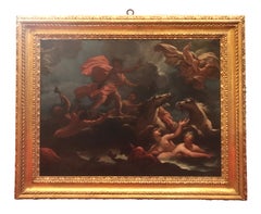 17th-18th Century By Matteo Bonechi Marine Triumph Oil on Canvas