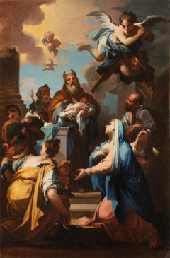 18th Century by Matteo Bonechi Presentation of Jesus Painting Oil on Canvas