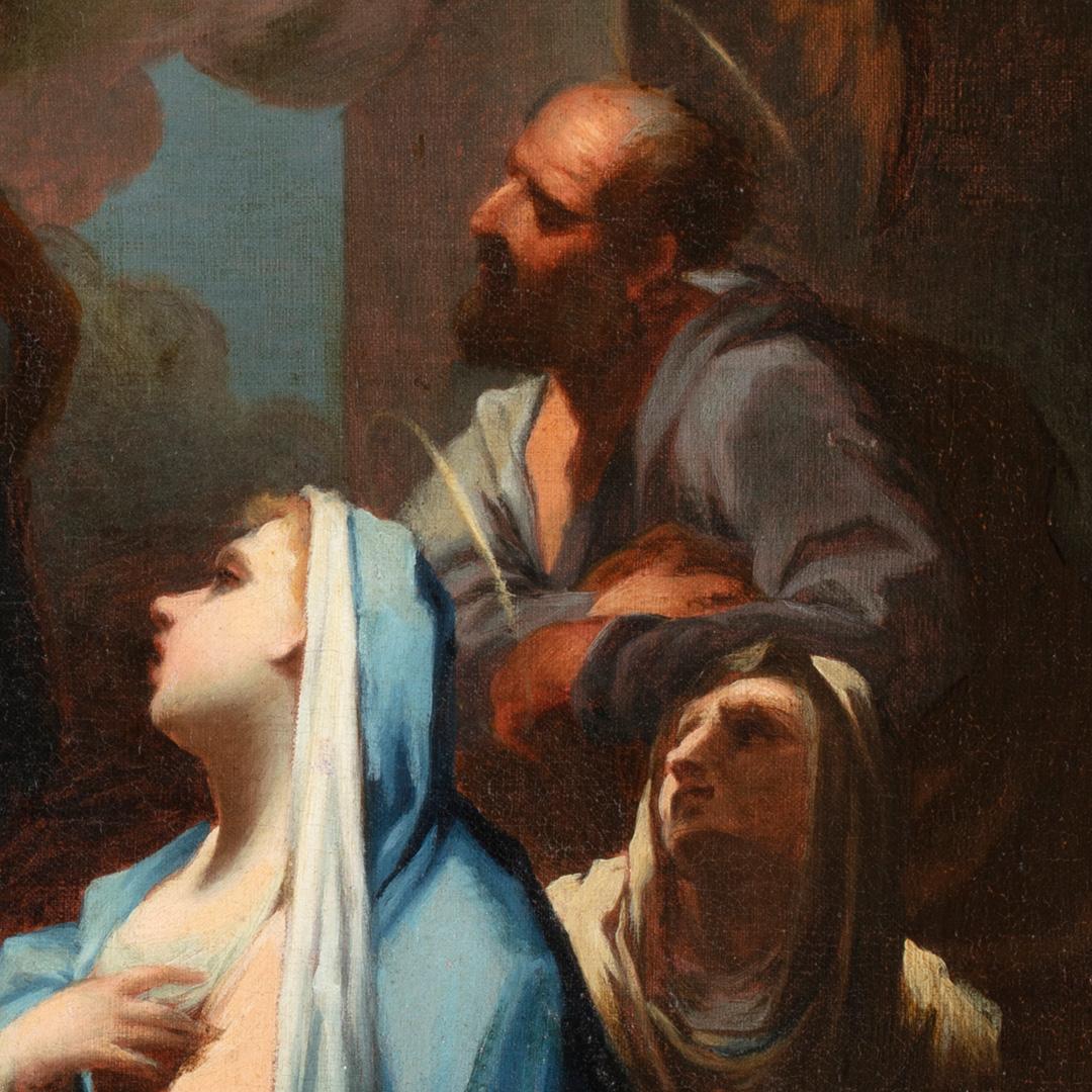 Matteo Bonechi Präsentation von Jesus, Gemälde Öl auf Leinwand, 18. Jahrhundert im Angebot 6