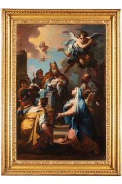 18th Century by Matteo Bonechi Presentation of Jesus Painting Oil on Canvas